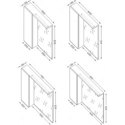 SOTTO - Горен огледален шкаф и LED осветление 